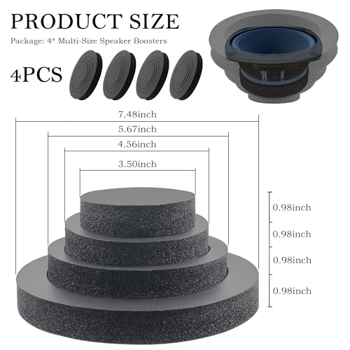 CXCCOI 4PCS 3in1 Car Speakers Foam with Self Adhesive,Multi-Size 6