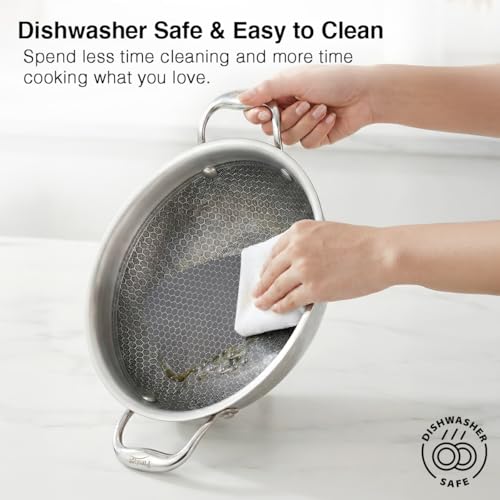 Image of Prestige 24cm /2.7L Tri-Ply Stainless Steel Hexamagic Kadai with Lid| Honeycomb Structure|Durability of Triply|Metal Spoon Friendly| Gas & Induction Compatible|Dishwasher Safe|Low Oil Consumption|Grey