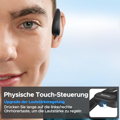 BlitzMax Open Ear Kopfhörer Bluetooth 5.3, Leichte Kabellose SportKopfhörer Ohrhörer, Verstärkter Bass mit Zwei, 60-Stunden-Betrieb LED-Anzeige Einstellbare Lautstärke für Sport, Fahren, Gehen – Bild 5