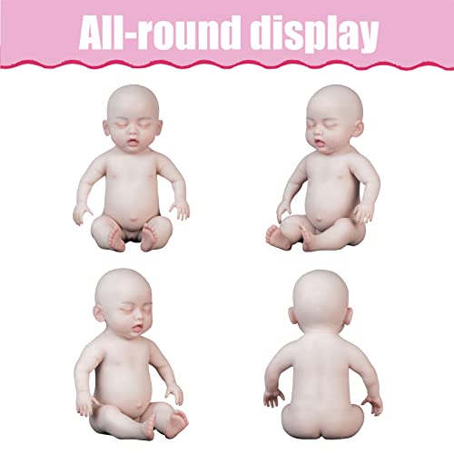 Qaruqase Lifelike Full Silicone Baby Dolls, 19 Inch Reborn Baby Dolls, Not Vinyl Dolls, Eyes Closed Realistic Skin Texture Newborn Girl Toddlers, Soft Body Waterproof Doll #TOP1