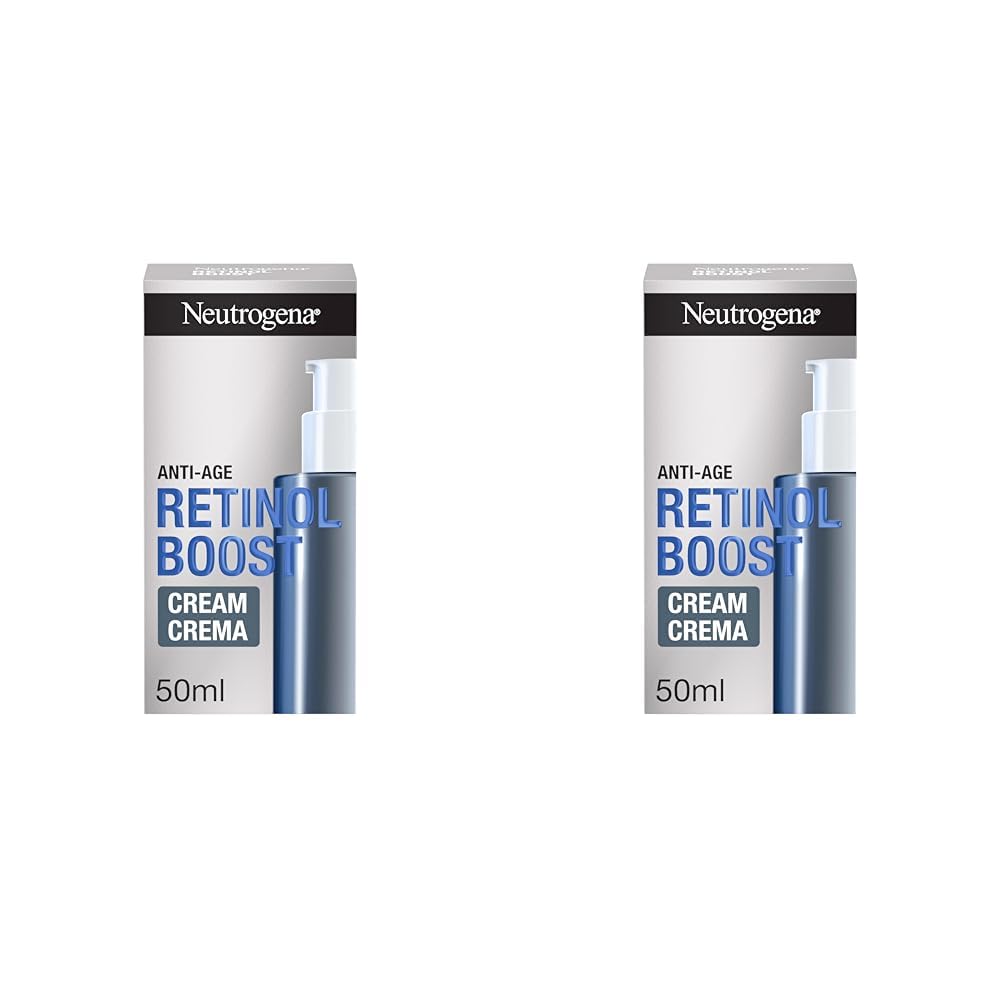 Neutrogena Retinol Boost Crema Antiedad Hidratante y Reafirmante, Ácido Hialurónico y Vitamina A, 50ml (Paquete de 2)
