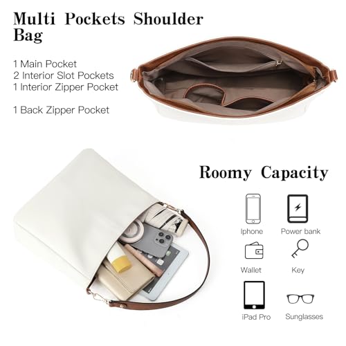 Image of GOIACII Hobo Bags for Women, Soft Leather Shoulder Crossbody Purse, Ladies Large Casual Tote Handbag Multi Pocket