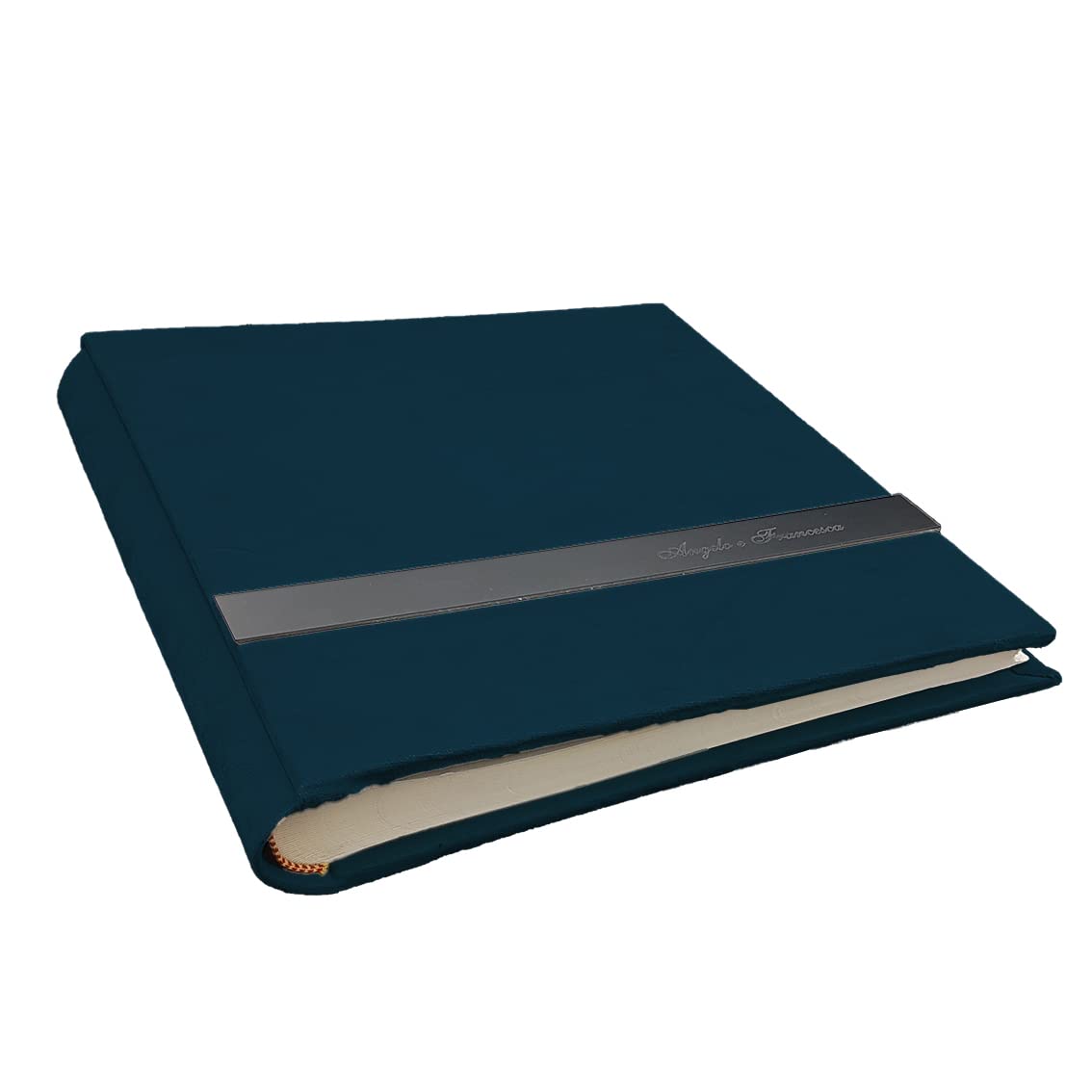 Album photo en velours de luxe avec application personnalisable. Idée cadeau pour mariage, baptême, communion, confirmation, anniversaire, cadeaux utiles, originaux (bleu océan - 23x30 cm 40/f)