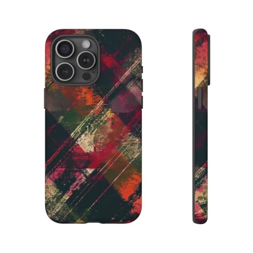 Coque motif grunge abstrait iPhone 15 Pro Max rigide mate haut de gamme