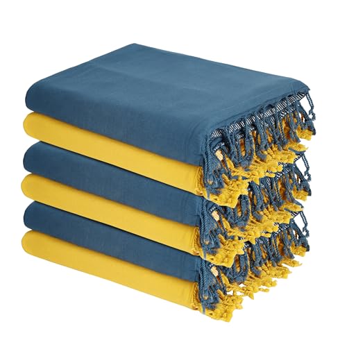 Image of Organix 6 Pack 100% Cotton Turkish Fouta Beach Towel, 36x72 inches, Sand Free Quick Dry Swim Towel, Extra Large Light Travel Towel for Adults, Soft Durable Absorbent - Multicolor