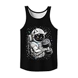 sanatty Men Rave Tank Tops, Graphic Summer Funny Sleeveless, Patriotic, Summer Beach Men's Tanks S - 3XL (US, Alpha, X-Large, Regular, Regular, Gym Cat)