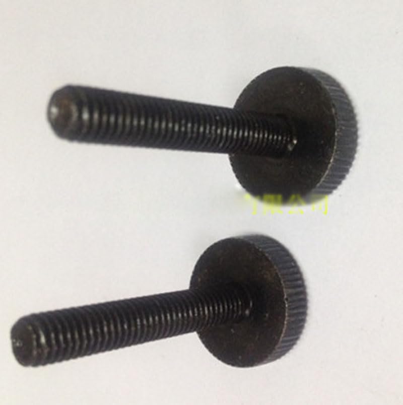 Generic M8 M10 Thumb Screw GB835 Knurled Flat Head Screws Black Bolts 16-25mm Length - (Thread Diameter: M10 x25mm(2pcs))