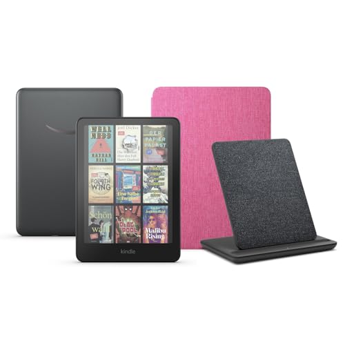 Kindle Colorsoft Signature Edition (32 GB) ohne Werbung, eine Amazon-Stoffhülle und eine kabellose Ladestation Made for Amazon