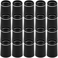 lasuroa 10pcs 370 Golf Tapered Ferrules, Black Golf Club Shaft Ferrules with Single Silver Ring Golfing Shaft Accessories for All Iron Shafts