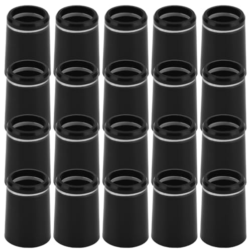 lasuroa 20pcs 370 Golf Tapered Ferrules, Black Golf Club Shaft Ferrules with Single Silver Ring Golfing Shaft Accessories for All Iron Shafts