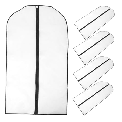 NUOBESTY 5pcs Garment Bags for Hanging Clothes Dust Covers for Suits and Coats Ample Storage for Home and Travel Peva Material Trim