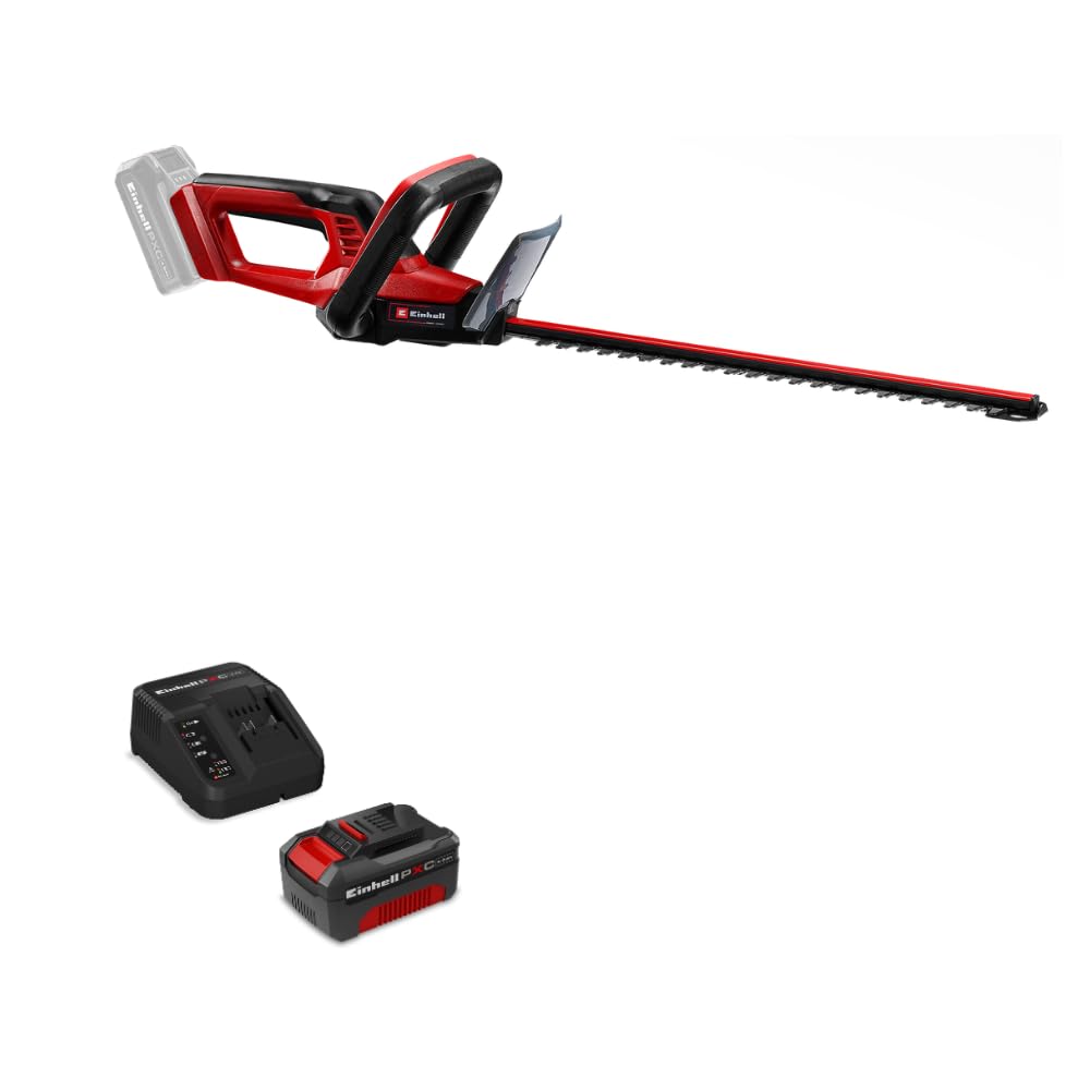 Einhell Taille-haies sans fil GC-CH 18/40 Li Solo Power X-Change (18 V, 40 cm longueur de coupe, 13 mm écartement des dents, poignée ergonomique) avec Chargeur et Batterie 4,0Ah