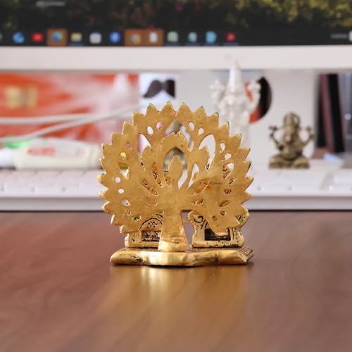 Image of KridayKraft Mini Laxmi Ganesh Murti - Divine Lord Idol for Home & Office Decor, Intricately Designed Pooja Statue & Spiritual Showpiece for Living Room, Bedroom, Temple (Golden)