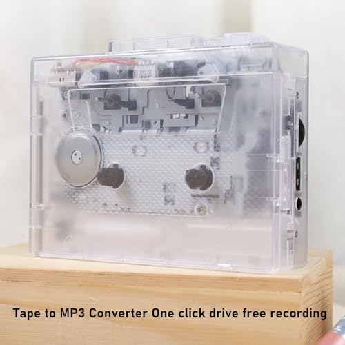 Sxhlseller Kassettenspieler, Tragbarer Kassetten zu MP3 Konverter mit 2 AA Batterien, USB Stromversorgung, 3,5 mm AUX Buchse für Musikwiedergabe, Nostalgische Musikliebhaber
