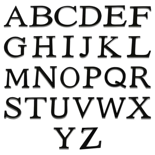 Stickers muraux autocollants acrylique lettres miroir 3D noir alphabet
