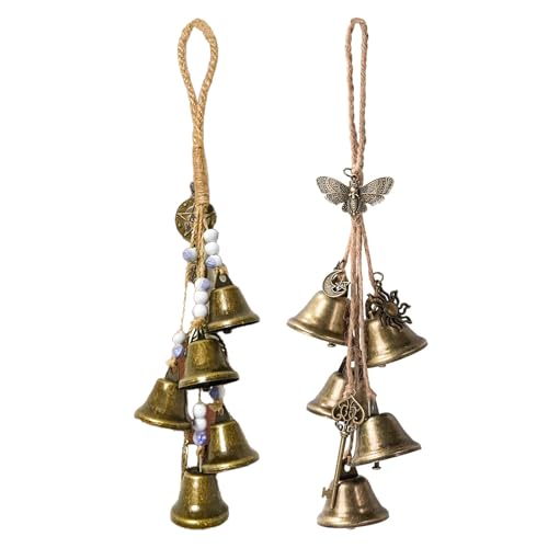 2 Stück Windspiele mit klarem Klang, Small snail Hexenglocken Garten Windspiel, Hexenglocken Garten Windspiel, Metall Windspiele für Draußen Hängend Hexenglocken, für Veranda Garten, Fensterdekoration