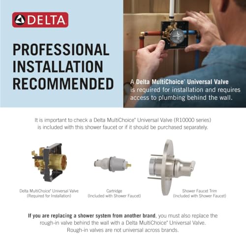 Image of Delta Ashlyn 17 Series Dual-Function Shower Faucet Set with In2ition 2-in-1 Dual Shower Head with Handheld Spray, Gold 2-Handle Valve Trim Kit, Champagne Bronze T17264-I-CZ (Valve Not Included)