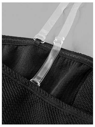 Floerns Girl's Strapless Button Bandeau Tops Fitted Split Hem Sleeveless Tube Top4