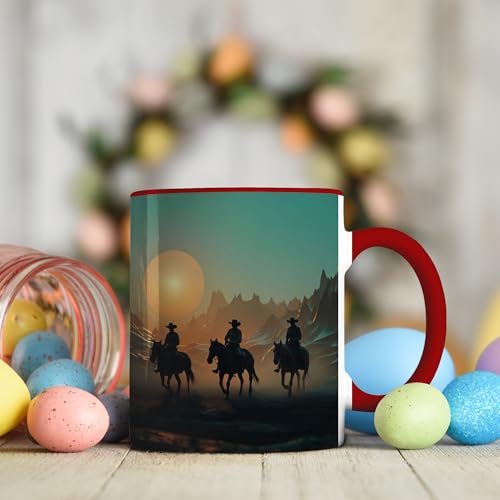 Taza de cerámica para café con diseño vaquero, 11 oz miniatura 3