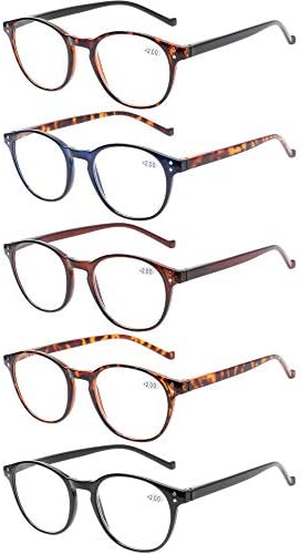 NORPERWIS 5 Pairs Reading Glasses - Standard Fit Spring Hinge Readers Glasses for Men and Women (5 Pack Mix Color, 3.50)