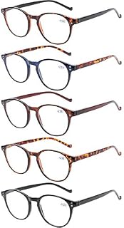 5 Pairs Reading Glasses - Standard Fit Spring Hinge Readers Glasses for Men