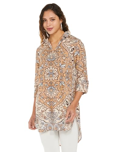 Image of BIBA Women Rayon Straight Fit Floral Printed Kurti