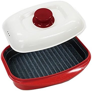 Rangemate Nonstick Microwave Grill Ceramic Coating Pan (Red)