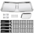 DGF493BNP Drip Pan Grill Replacement Parts for Dyna Glo DGF493BNP, DGB494SPB, Backyard Grill BY13-101-001-12, Grill Grates, Heat Shields and Adjustable 24''-30'' Grease Tray for Dyna-glo 4 Burner