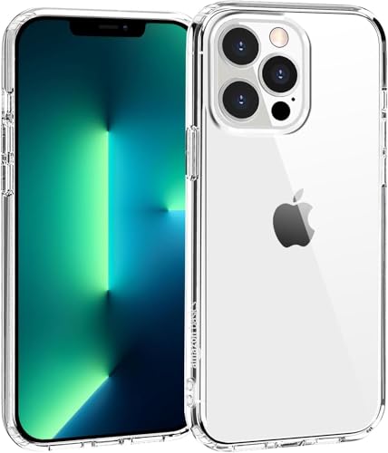 amazon basics Pro Hybrid Case Compatible with iPhone 13 Pro | All-Round Drop Protection | Scratch Resistant - Transparent