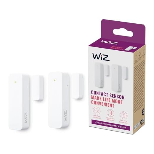 WiZ Capteur de Contact – Surveillance Domestique, Alarmes Lumineuses, Installation Facile, Notifications, Contrôle Via Application, Connecté avec Caméra et Lumières WiZ, Double Pack