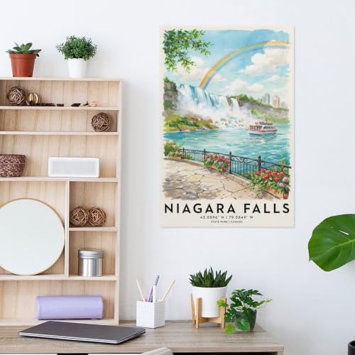 Poster Niagara aquarelle 60x90 insuffle l'aventure au bureau
