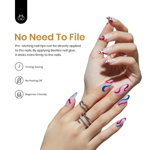 Beetles Gel Nail Tips For Nail Art, 510Pcs Matte Medium Almond Pre-Shaped Clear Full Cover False Nails For Gel Art Polish, Soak Off Nail Extensions Acrylic Nails False Press On Nail Tips #TOP4