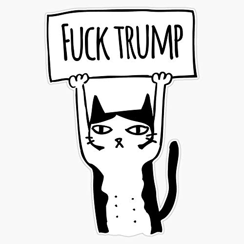 Avantaway Fuck Trump Protest Cat Sticker Decal Vinyl Bumper Sticker Decal Waterproof 5'