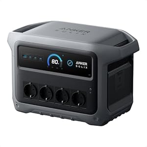 Anker SOLIX C1000 Gen 2 Draagbare Powerstation, 2.000W (Piek 3.000W) Zonne-Generator, Volledig Opgeladen in 49 Min, 1.024Wh LiFePO4-Accu voor Noodstroom, Stroomuitval & Kamperen