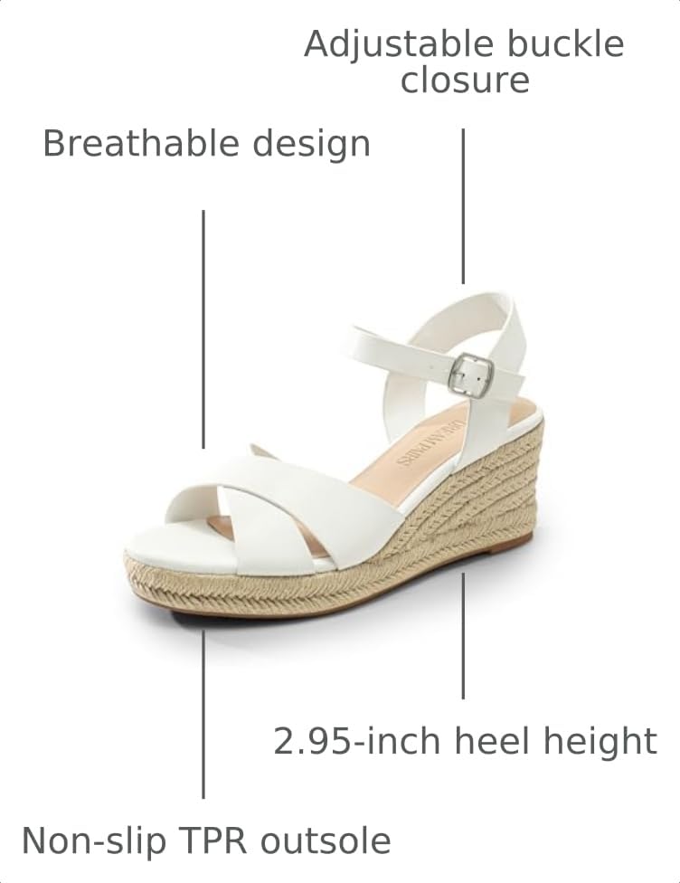 Image of DREAM PAIRS Women's Espadrille Wedge Sandals