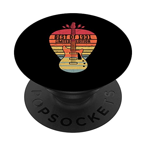 91 Años Cumpleaños Mejor De 1931 Guitarra Edición Limitada PopSockets PopGrip Intercambiable
