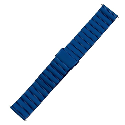 Image of ACM Watch Strap Stainless Steel Metal 22mm compatible with Fire-Boltt Invincible Plus Bsw097 Smartwatch Adjustable Belt Band Blue