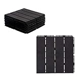 AsterOutdoor Interlocking Deck Tile Plastic Waterproof Outdoor Flooring 12' x 12' for Patio Garden...