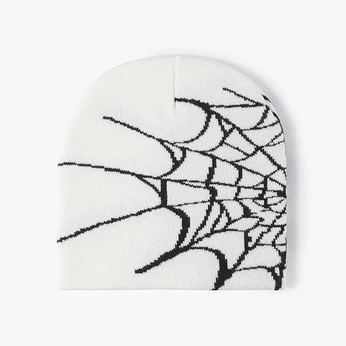 Image of Printed Beanie Hat, Beanies Y2K Winter Hats Streetwear Skull Cap Double-Layer Knitted Beanies Warm Knit Beanie, Hip Hop Streetwear Clothing