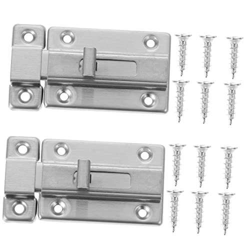 Yardenfun 2juegos Pestillo De Puerta Inoxidable Cerradura De Seguridad Unidades Deslizante Cerrojo Lince