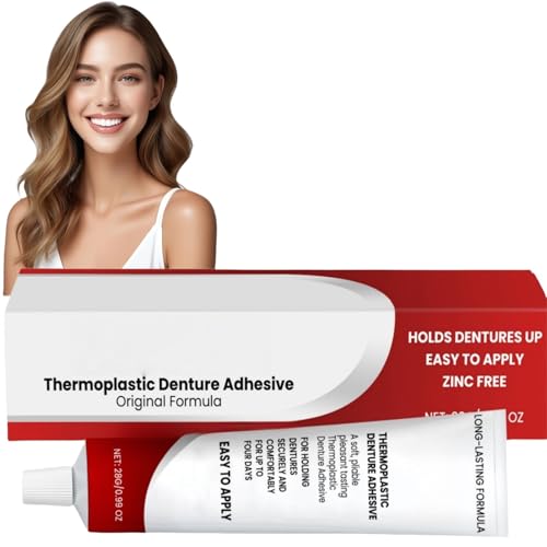 Thermoplastic Denture Adhesive Cream, Teeth Filling Repair Kit, Dental Glue for Teeth, De/nture Silicone Reline K/it,Secure Den/ture Adhesive,Dentu/re Repair,De/nture Adh/esive#White
