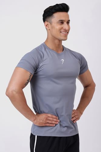 Image of FUAARK Grain Men's Slim Fit Heavyweight Stretchable Raglan Sleeves Gym & Workout Tshirt