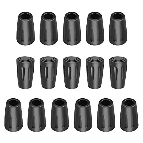 BornFeel Walking Pole Rubber Tips 16 Pack Trekking Pole Tip Protectors Hiking Pole Rubber Ferrule Spare for Trekking Sticks Alpenstock Replacement Caps End Cover
