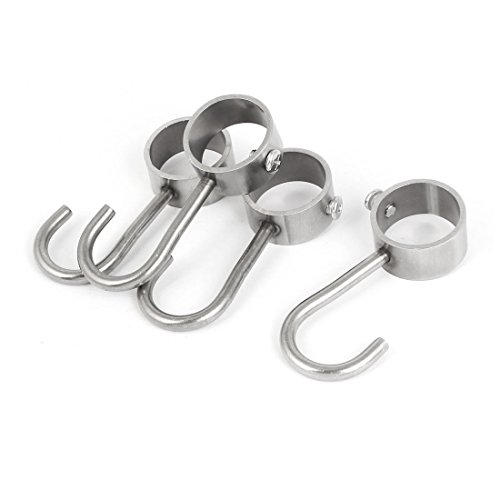 Preisvergleich Produktbild Sourcingmap® 4Stk Garderobe Badezimmer Edelstahl hängen Rohr Haken Kleiderbügel 25mm Dmr DE de