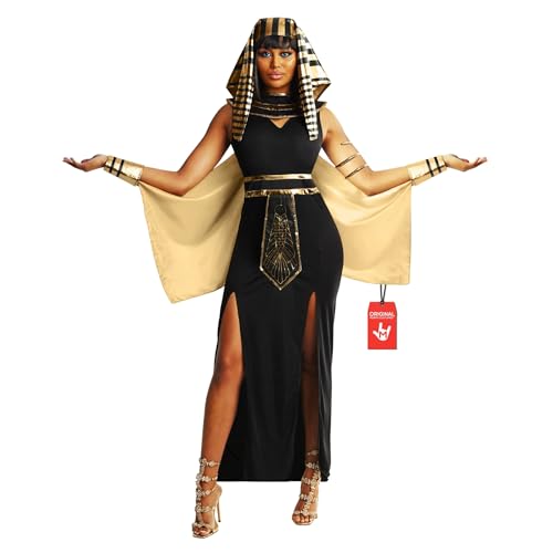 Morph Kleopatra Kostüm Damen, Kostüm Cleopatra Damen, Ägypterin Outfit, Ägyptische Göttin Outfit mit Accessoires für Halloween, Karneval &...