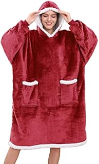 UMIPUBO Flanelowa bluza z kapturem, ciepły koc dla dorosłych, kobiet i mężczyzn, bluza z kapturem i dużą kieszenią na jesień i zimę, utrzymujący ciepło koc do oglądania telewizji