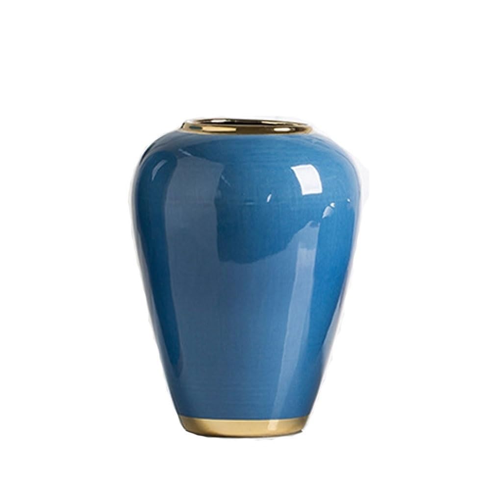 Bzgpmfud One Color Vase Desktop Flower Retro Chinese Ceramic Blue Living Room Arranger Decoration Desktop Porcelain
