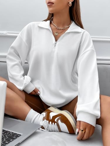 Image of SXV STYLE Half-Zip Pullover Sweatshirt, Oversized Fit