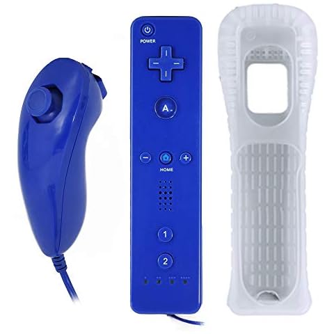 Mando a Distancia y Joystick Azul Nunchuck para Wii de QUMOX Cover
