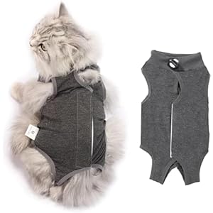 Katze Chirurgie Erholungsanzug, Katzenbody Nach Op, Kastration Haustier-medizinisches chirurgisches Hemd Operationsgenesungsanzüge, Cat Onesie für Anti Lecken, Verstellbare Größen